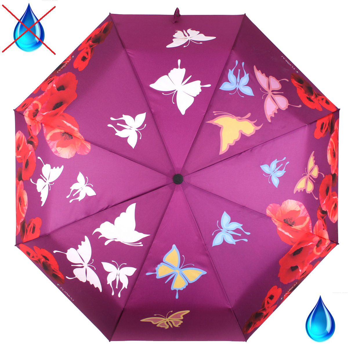 Зонт складной женский автоматический Flioraj 210204 FJ фиолетовый