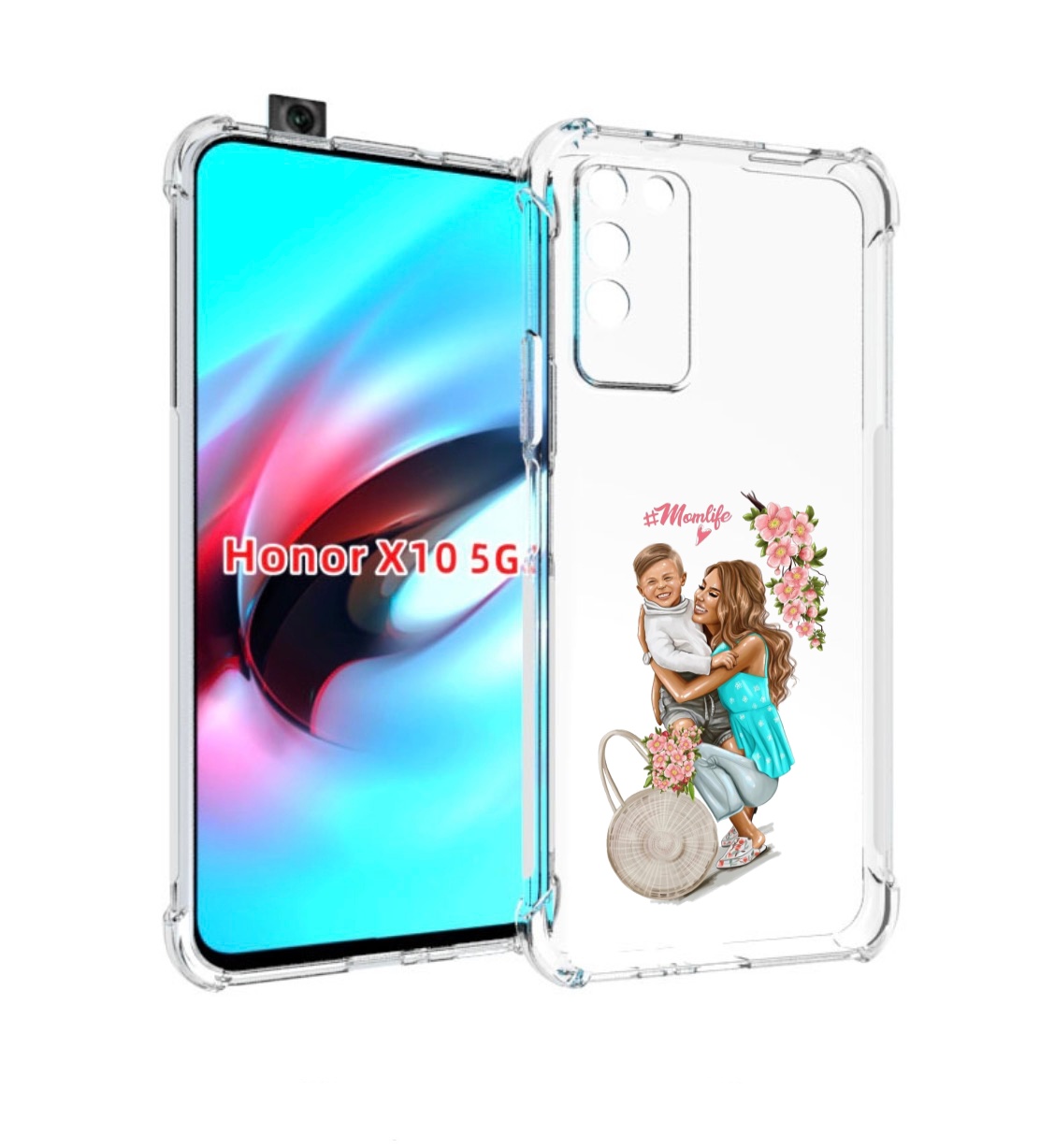 

Чехол MyPads Momlife для Honor X10, Прозрачный, Tocco