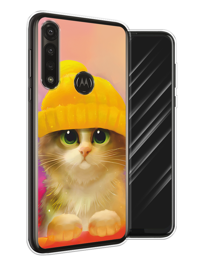 

Чехол Awog на Motorola Moto G Power 2020 "Котенок в желтой шапке", Разноцветный, 242650-2