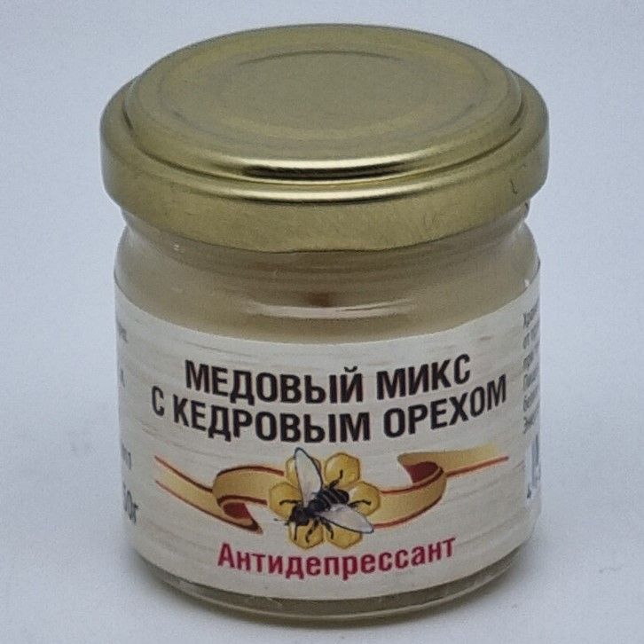 

Мед Кладовая Кавказа микс кедровый орех Антидепрессант, 50 г