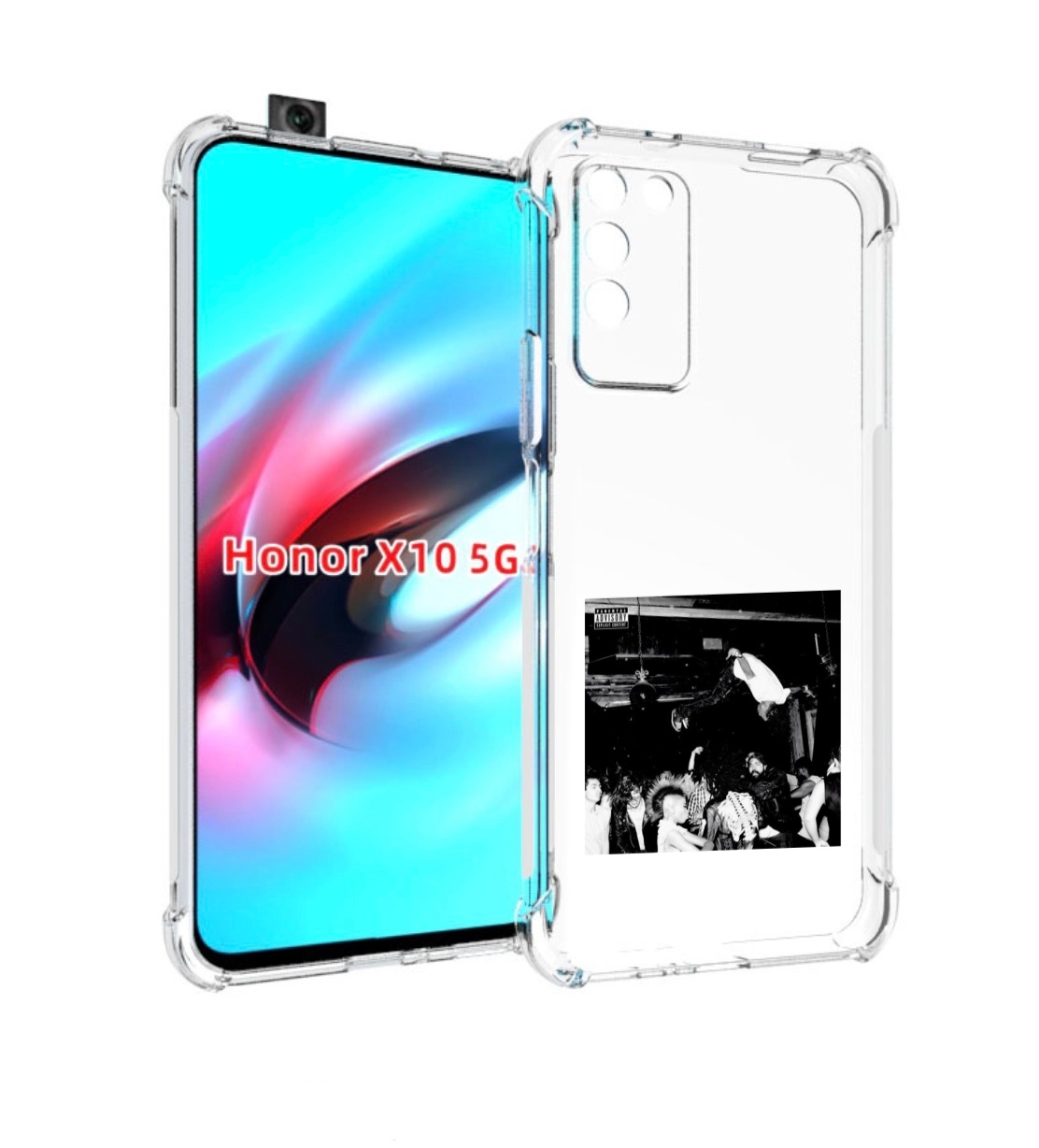 

Чехол MyPads Playboi Carti - Die Lit для Honor X10, Прозрачный, Tocco
