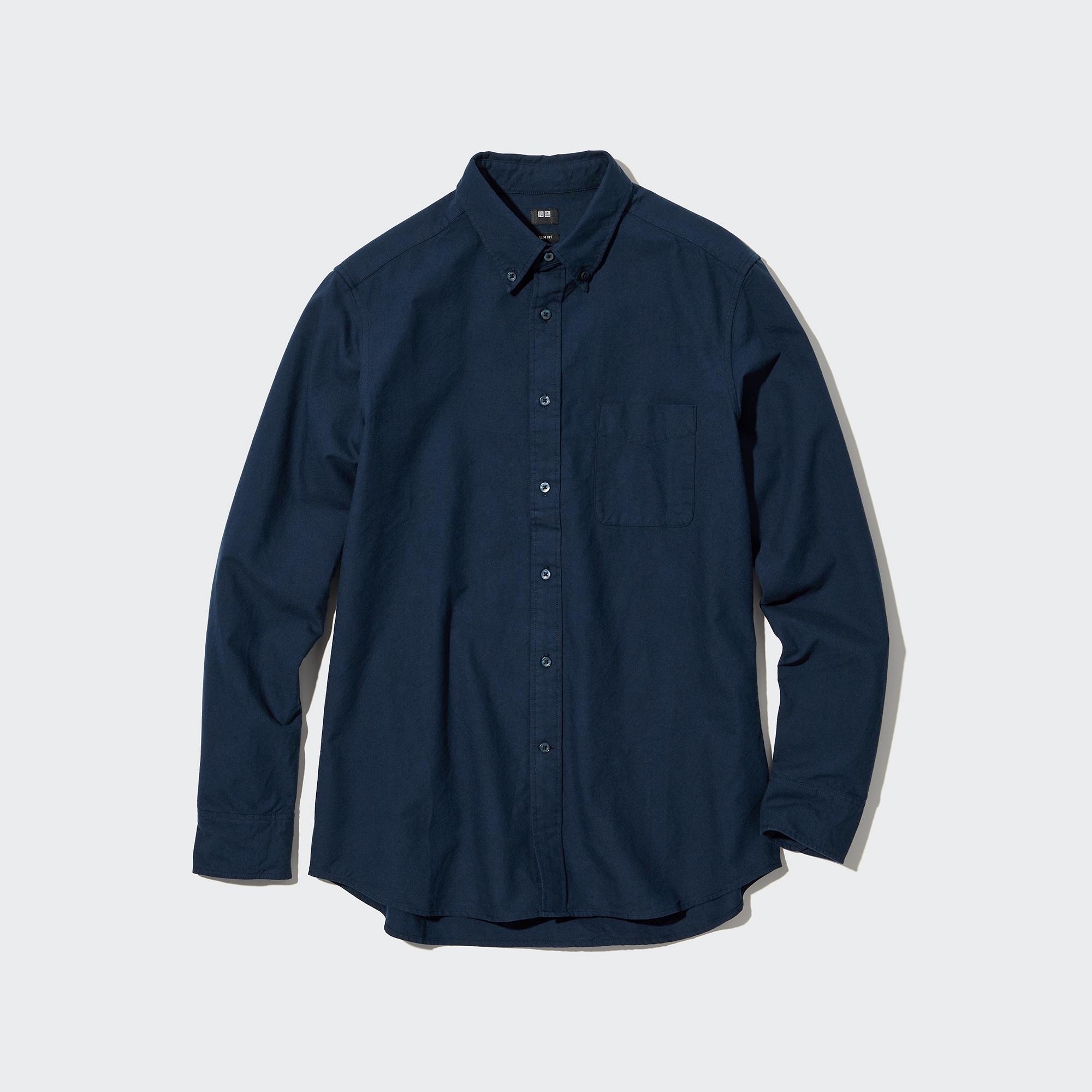 Рубашка мужская UNIQLO 452299COL69 синяя M (доставка из-за рубежа)