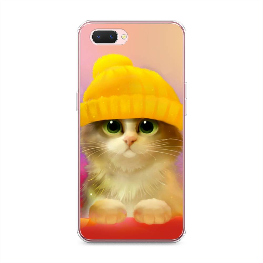 фото Силиконовый чехол "котенок в желтой шапке" на oppo a5 awog