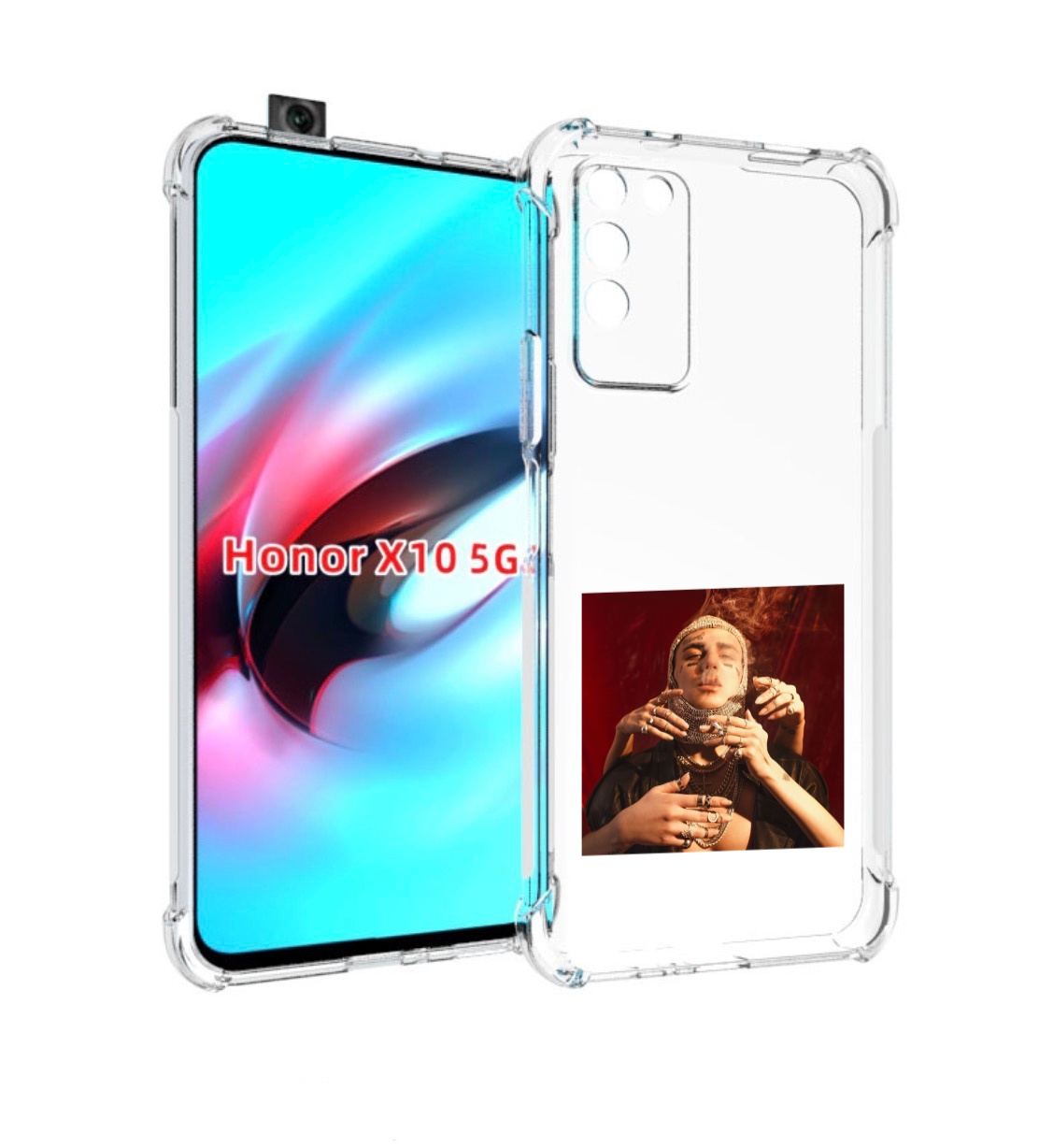 

Чехол MyPads Slime face для Honor X10, Прозрачный, Tocco