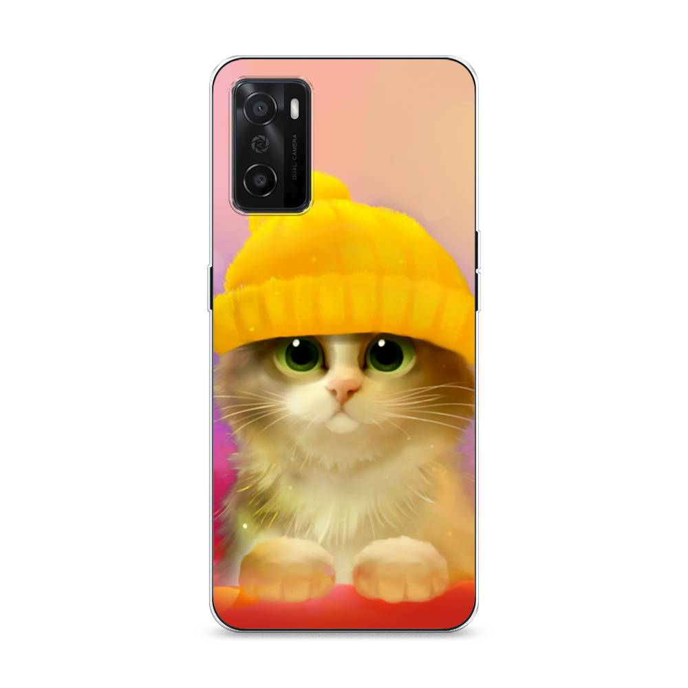 фото Силиконовый чехол "котенок в желтой шапке" на oppo a55s 5g awog