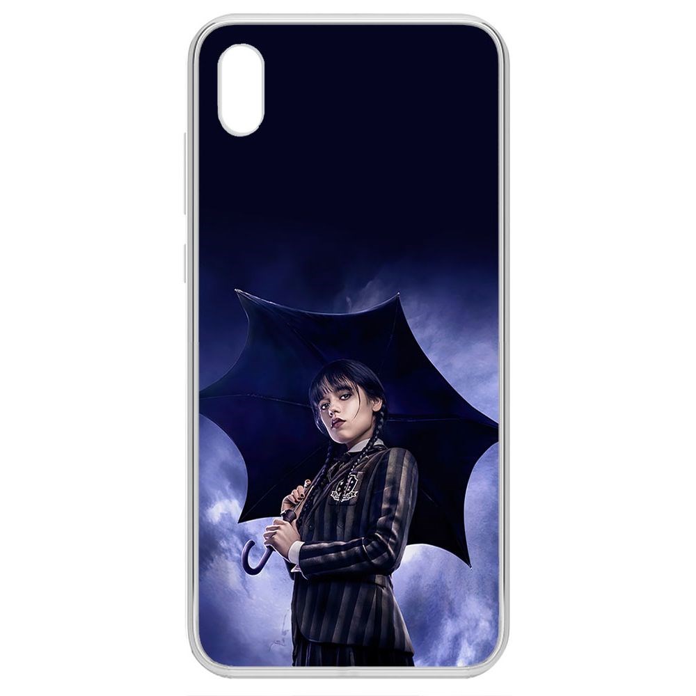 

Чехол-накладка Krutoff Clear Case Уэнсдей Аддамс - Уэнсдей под зонтом для Huawei Y5 (2019), Прозрачный