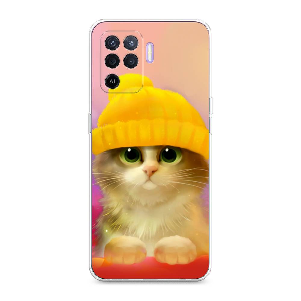 

Чехол Awog на Oppo Reno 5 Lite "Котенок в желтой шапке", Разноцветный, 255150-2