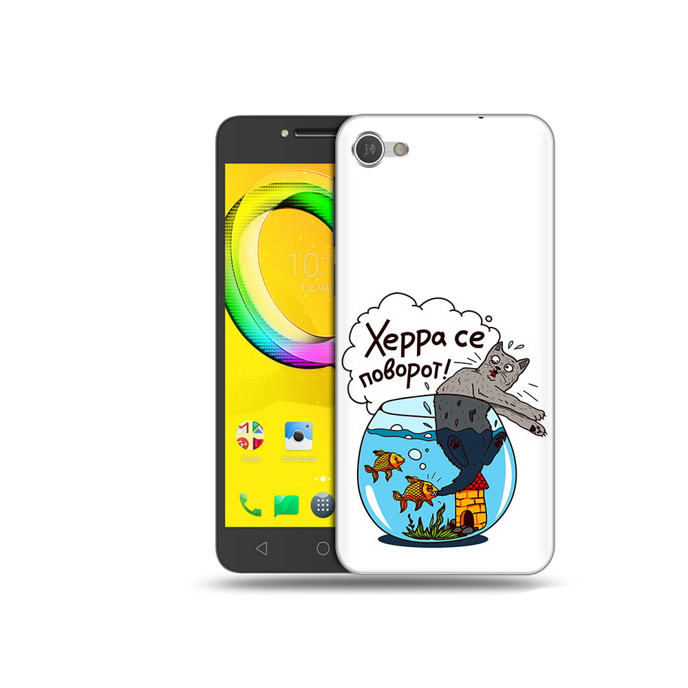 

Чехол MyPads Tocco для Alcatel A5 Рыбы с котом (PT67387.664.149), Прозрачный, Tocco