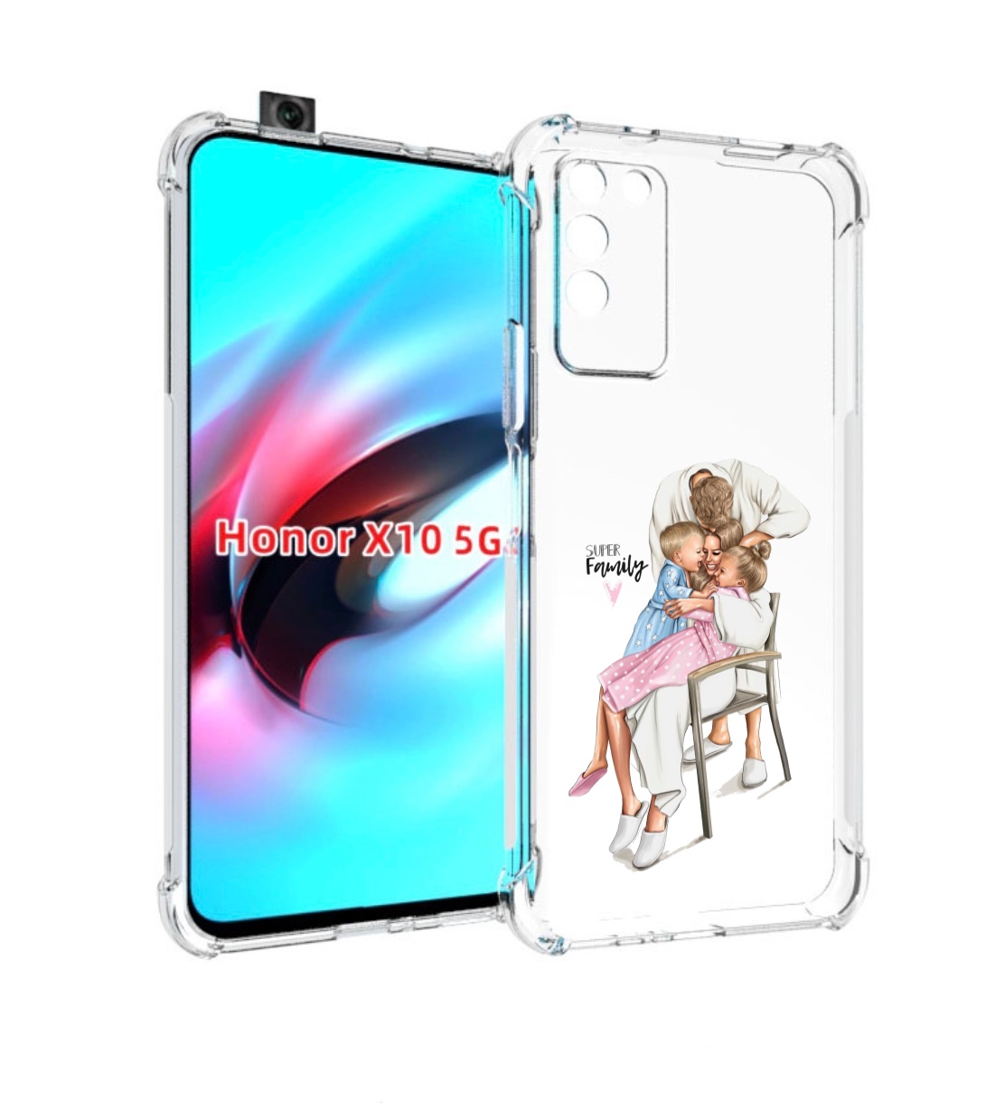 

Чехол MyPads Super-family для Honor X10, Прозрачный, Tocco