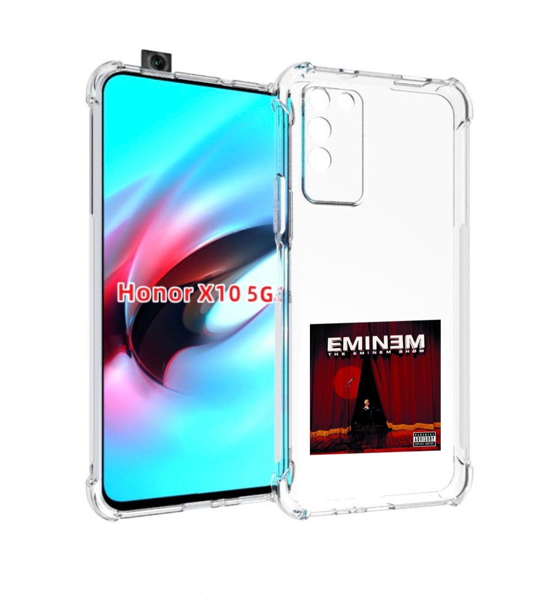 

Чехол MyPads THE EMINEM SHOW для Honor X10, Прозрачный, Tocco
