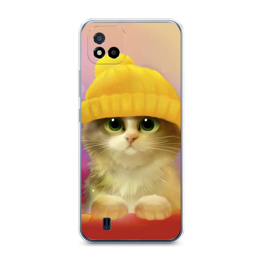 фото Силиконовый чехол "котенок в желтой шапке" на realme c11 (2021) awog