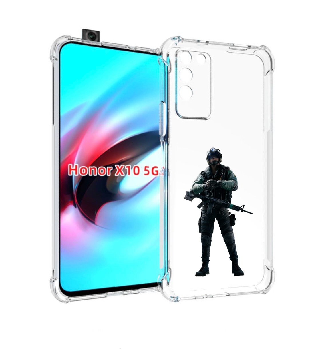 

Чехол MyPads Tom-Clancy's-Rainbow-Six-2 для Honor X10, Прозрачный, Tocco
