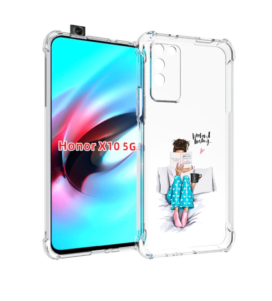 

Чехол MyPads Weekend-loading для Honor X10, Прозрачный, Tocco