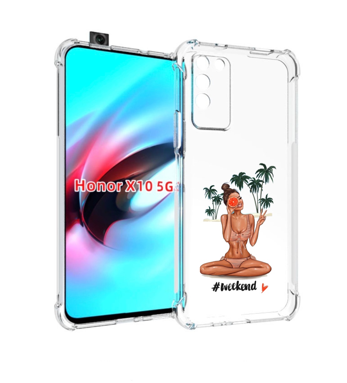 

Чехол MyPads Weekend для Honor X10, Прозрачный, Tocco
