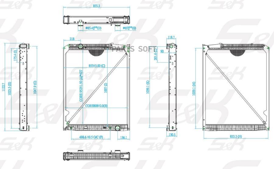 

Радиатор Охлаждения Двигателя Алюминий/Пластик 952X810X40 Без Рамки