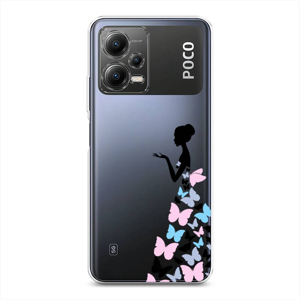 

Чехол Awog на Poco X5 5G "Платье из бабочек", Белый;розовый, 317950-1