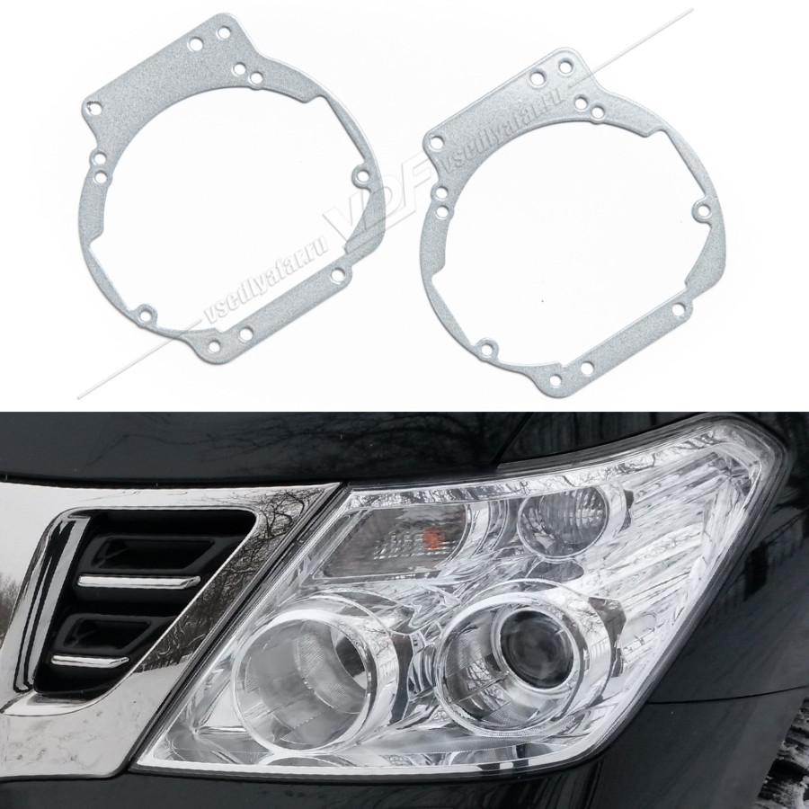 

Рамки для замены линз в фарах Nissan Patrol Y62 2010-2014 VDF 010 NP-010, 010