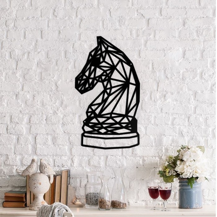 

Панно металлическое "Шахматный конь" 30х20 см, MNML Home Decor
