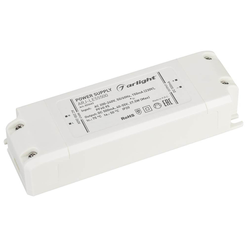 

Драйвер Arlight ARJ-LE55500 40-55V 27,5W IP20 0,5A 023463, 023463 ARJ-LE