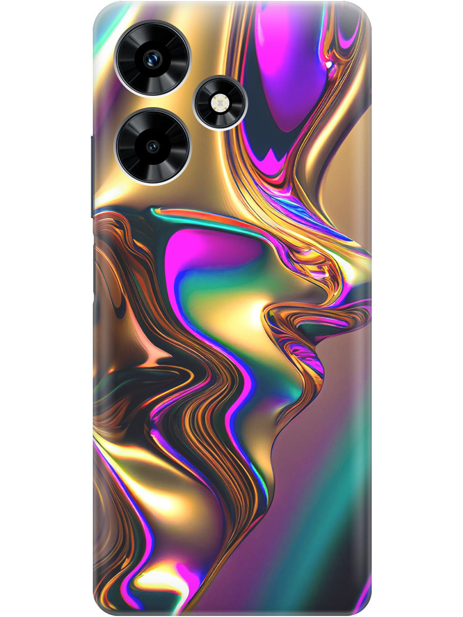 

Силиконовый чехол на Infinix Hot 30 с принтом "Золотистая абстракция", Прозрачный;золотистый;фиолетовый, 773940131