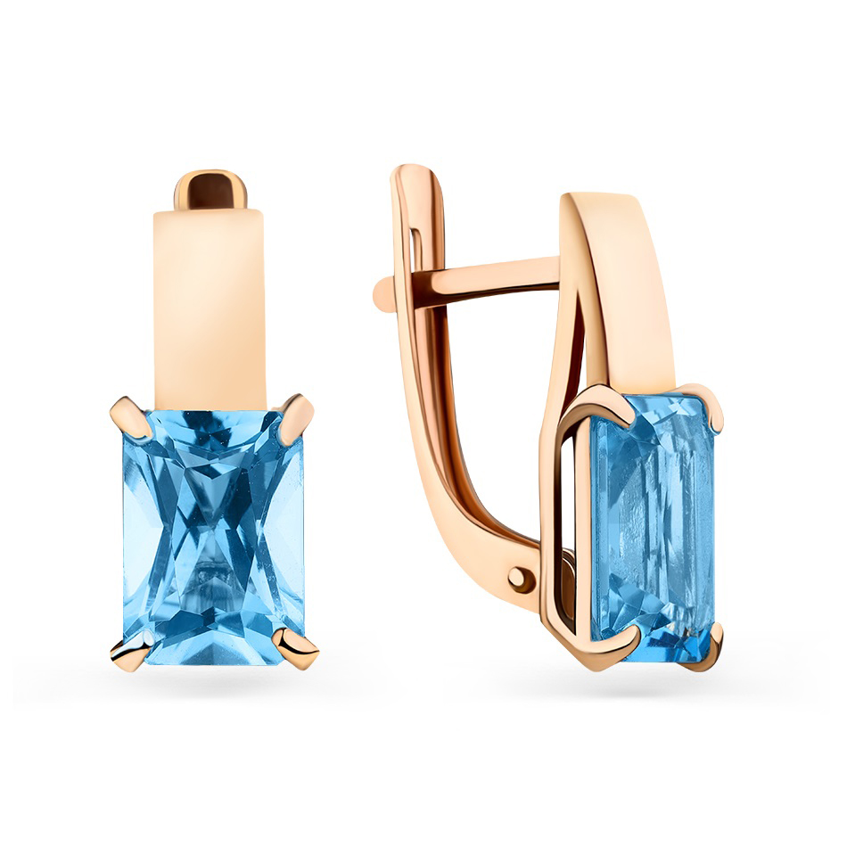 

Серьги из красного золота ЯХОНТ Ювелирный 249598, топаз, 249598