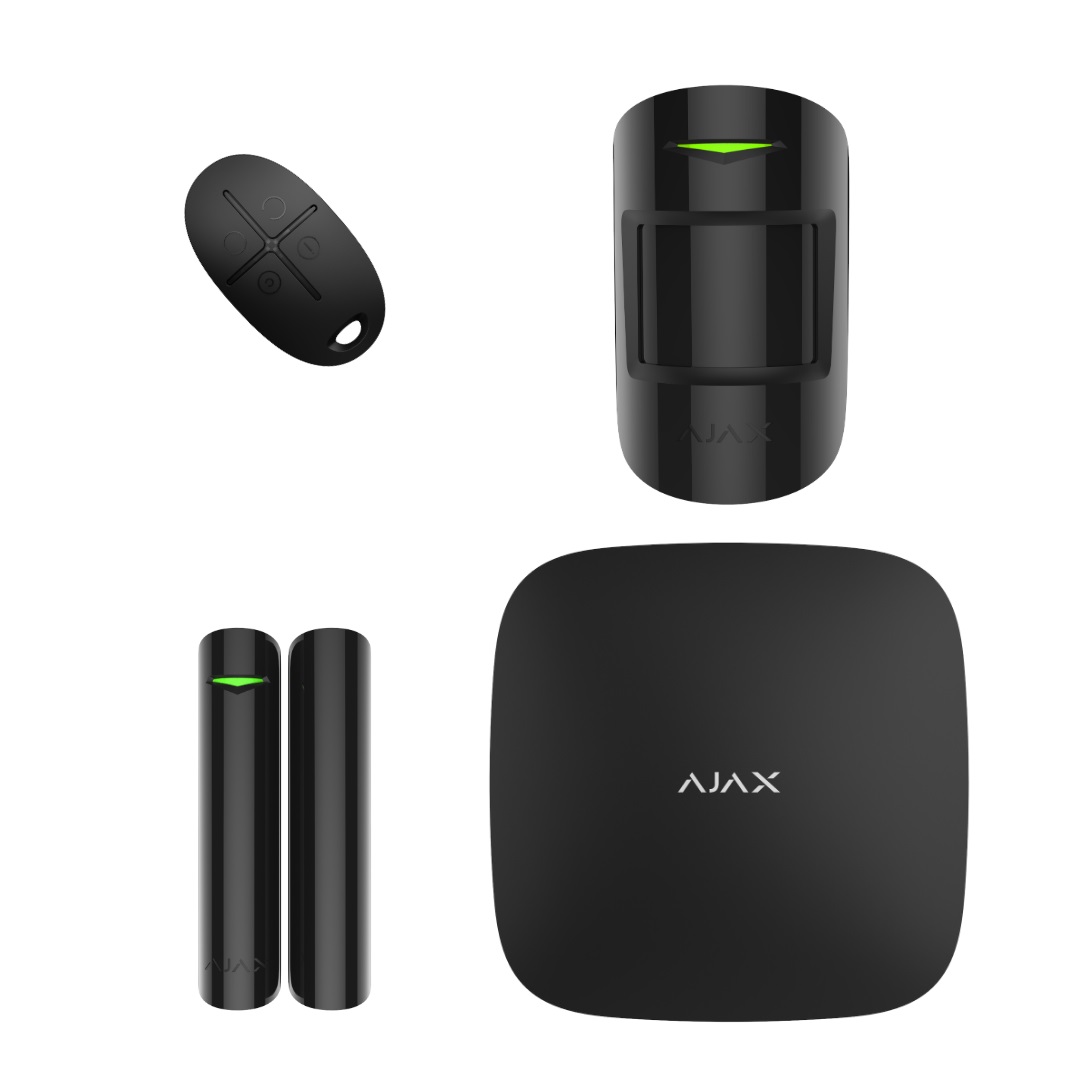 Комплект смарт-сигнализации с Hub Plus Ajax StarterKit Plus черный