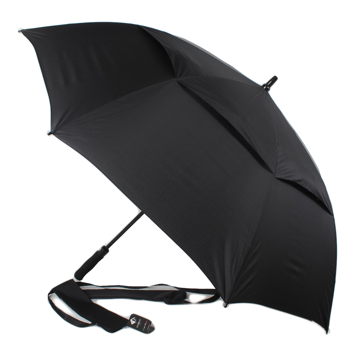 Зонт-трость мужской полуавтоматический Flioraj 232300 FJ черный