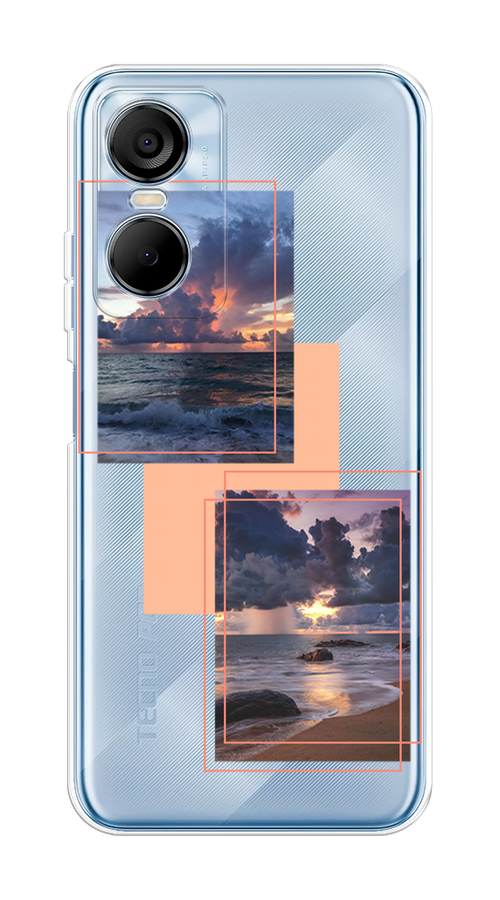 

Чехол на Tecno Pop 6 Pro "Sky collage", Розовый;прозрачный;синий, 302750-1