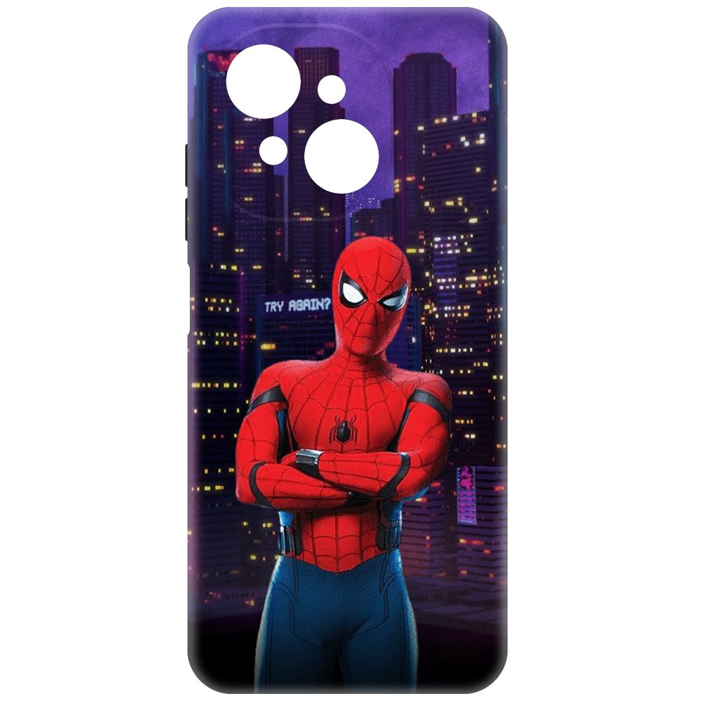 

Чехол-накладка Krutoff Soft Case Человек-Паук. На крыше для Tecno Spark Go 1 черный