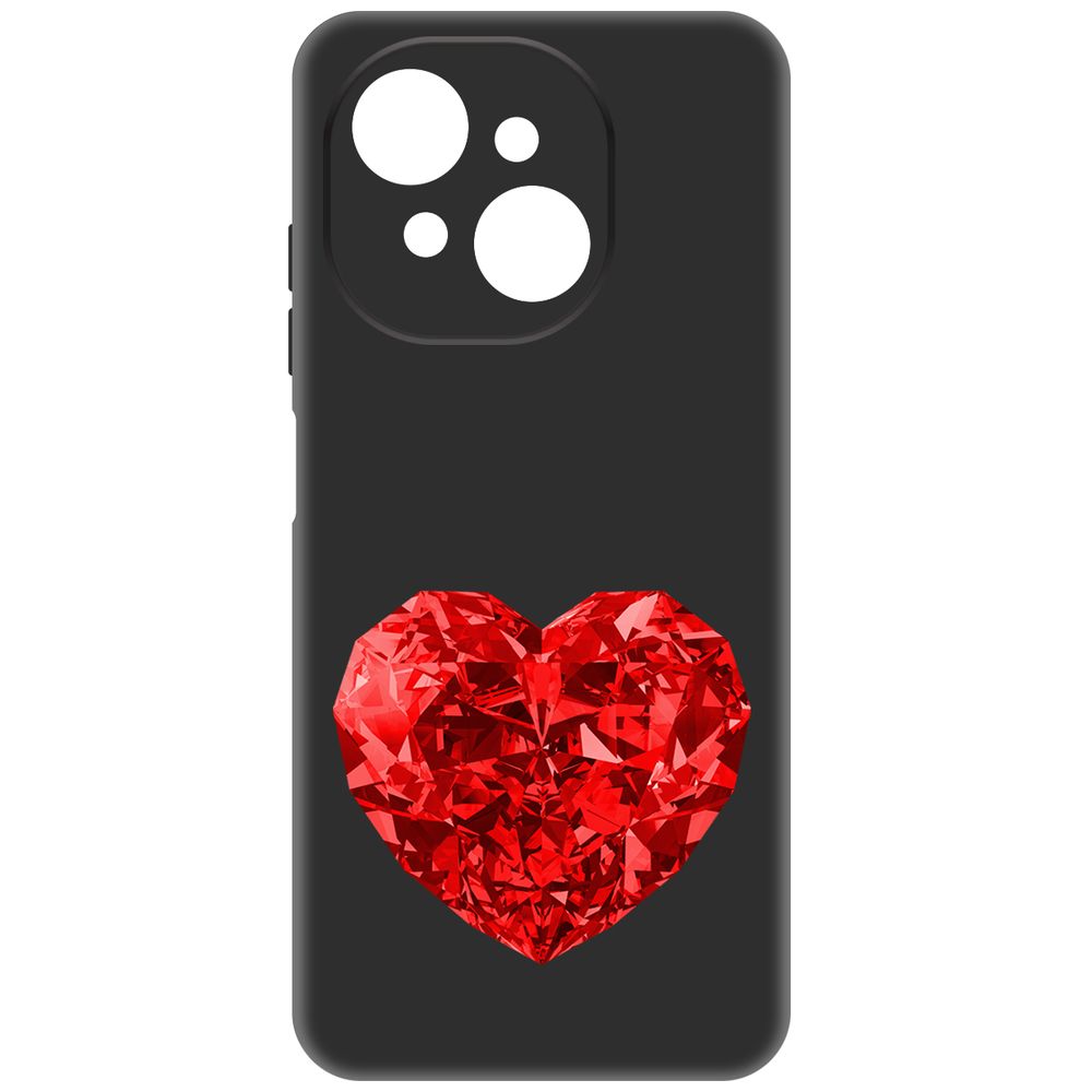 

Чехол-накладка Krutoff Soft Case Рубиновое сердце для Tecno Spark Go 1 черный