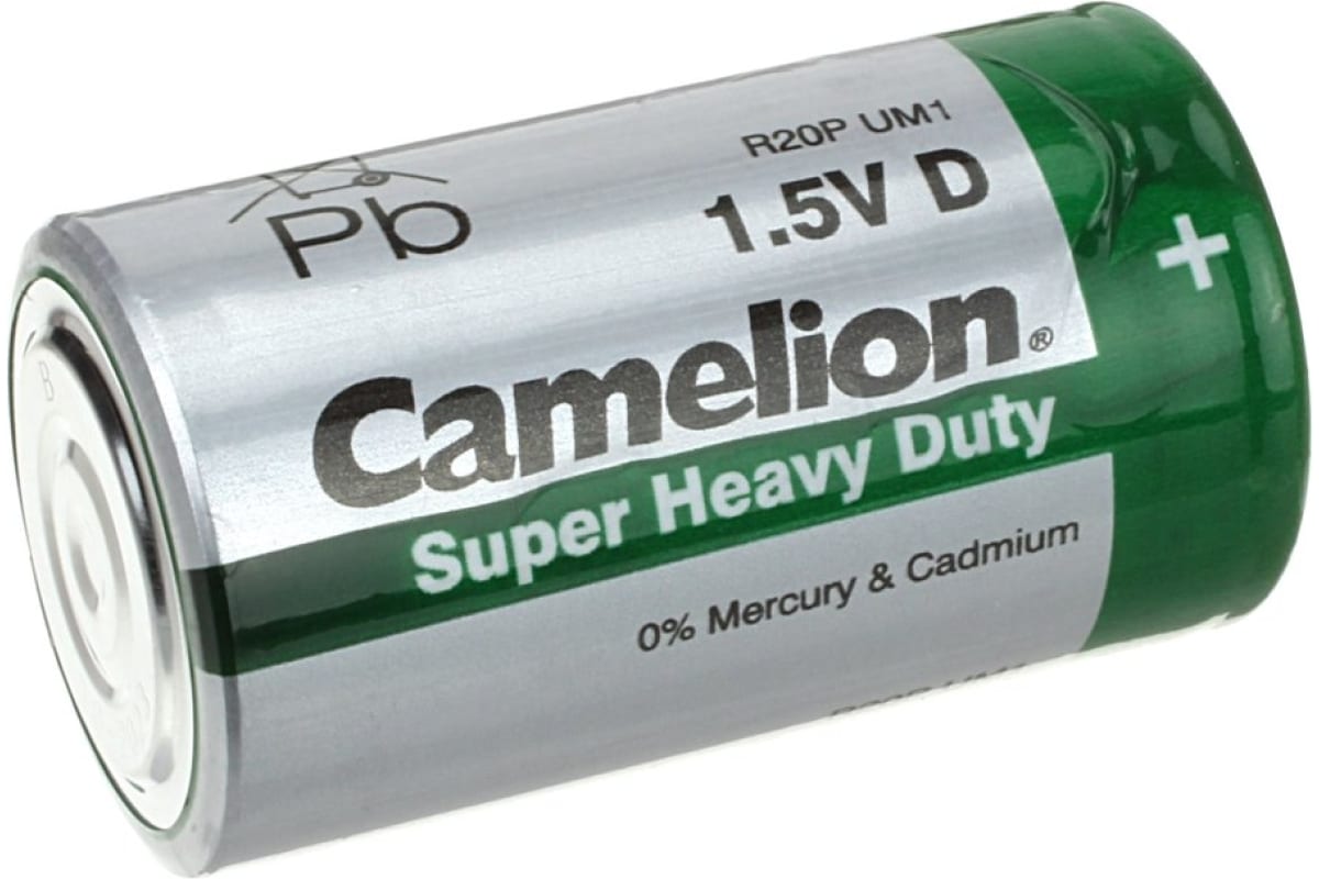 

Набор из 12 шт, Camelion R20 BL-2 (R20P-BP2G, батарейка,1.5В)