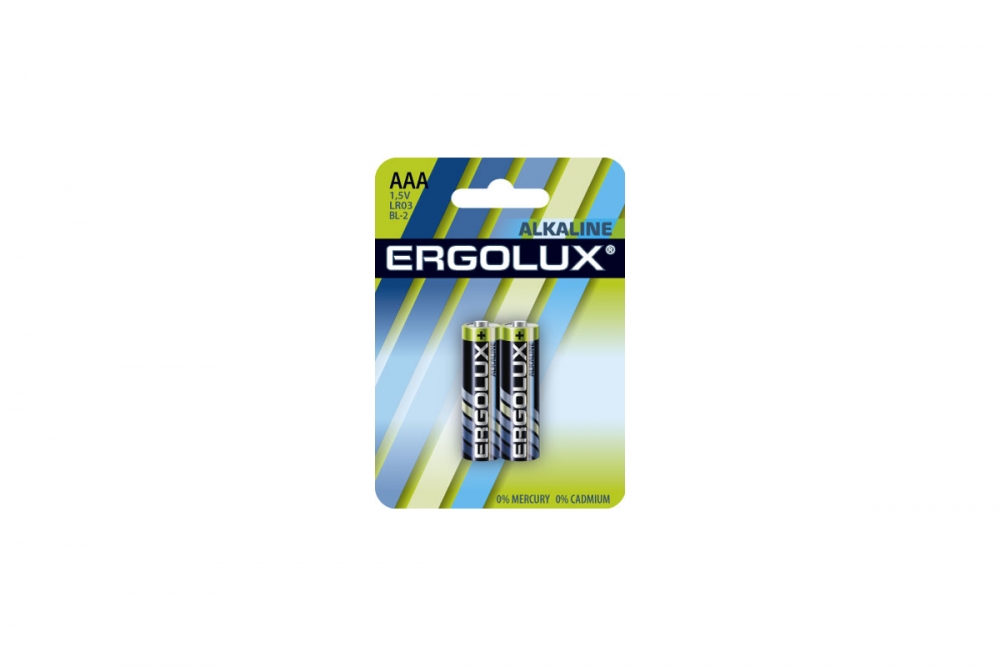 Набор из 2 шт Батарейка Ergolux Alkaline BL-2 ААА - LR03 15В 320₽