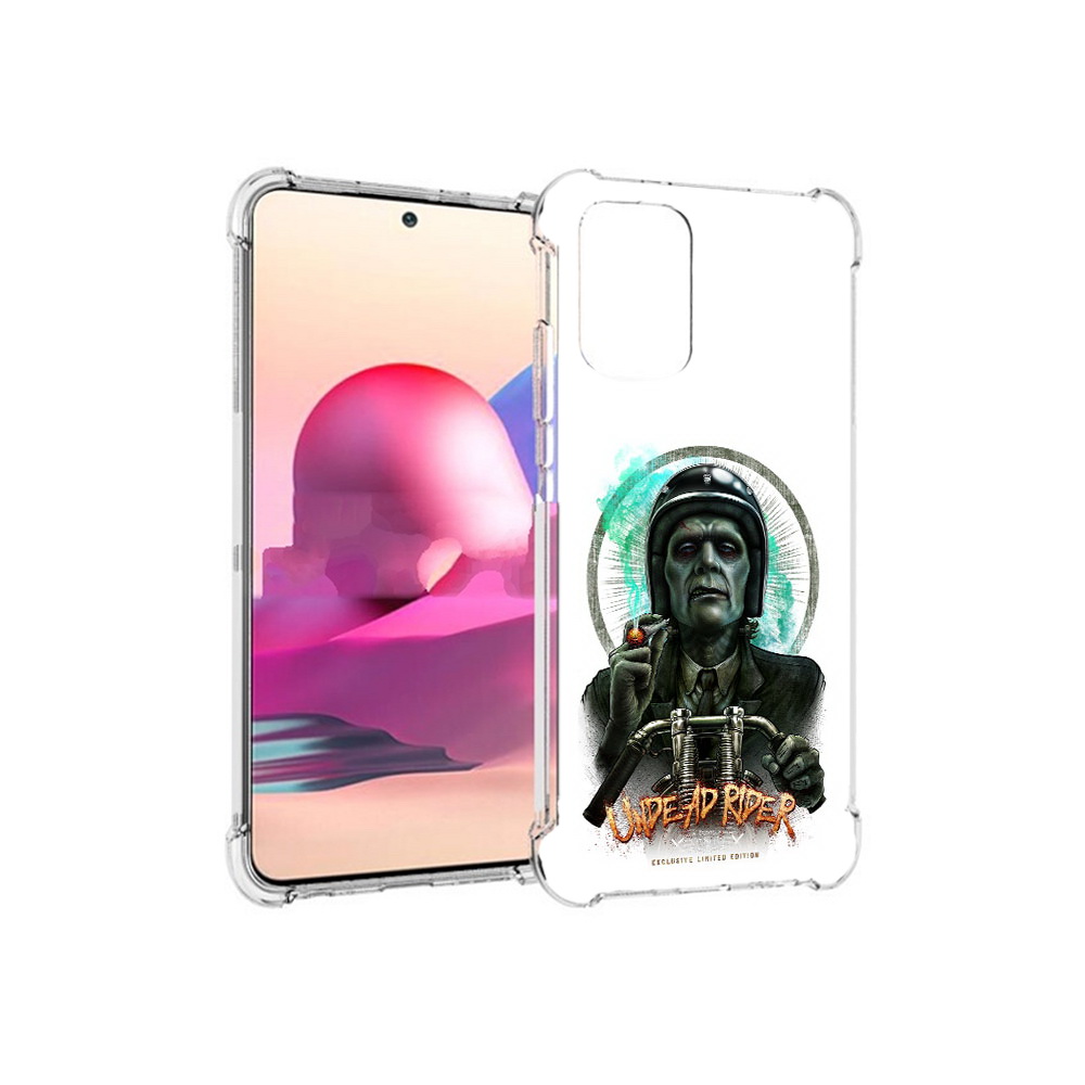 

Чехол MyPads Tocco для Xiaomi Redmi Note 10S зеленый мужчина с сигаретой на мотоцикле, Прозрачный, Tocco