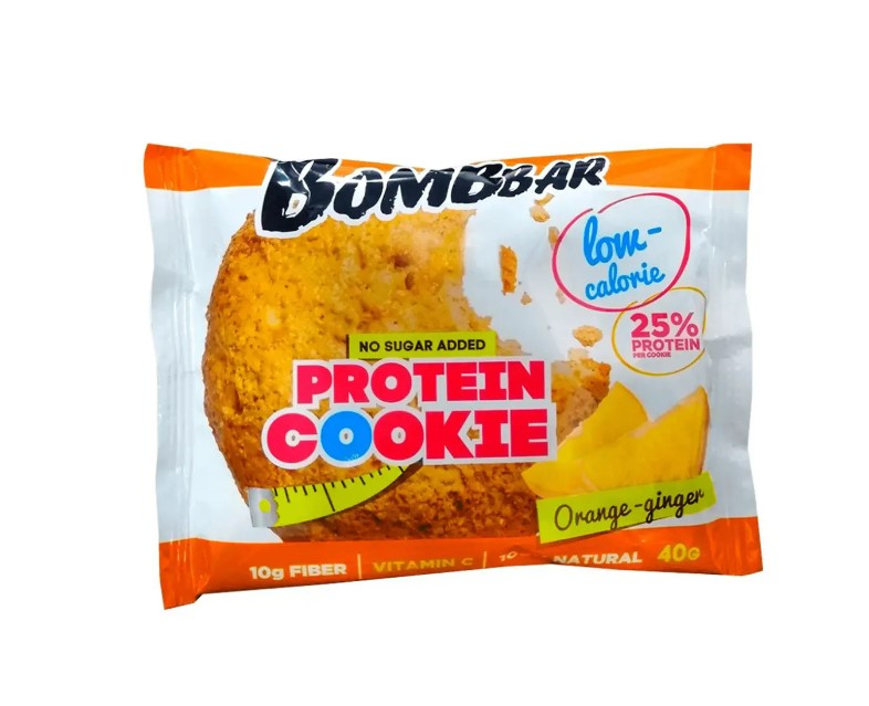 Печенье Bombbar Protein Cookie низкокалорийные 40 г, вкус: апельсин-имбирь