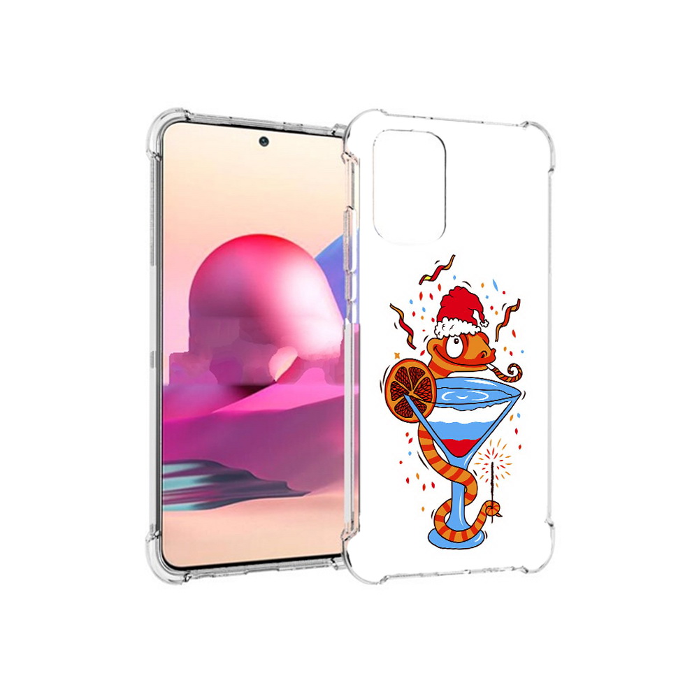 

Чехол MyPads Tocco для Xiaomi Redmi Note 10S змейка (PT158704.257.364), Прозрачный, Tocco