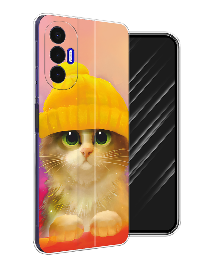 

Чехол Awog на Tecno Pova 3 "Котенок в желтой шапке", Разноцветный, 301550-2