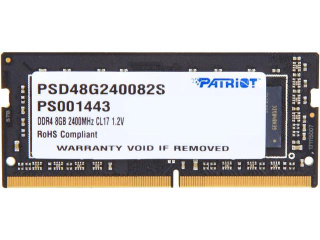 

Оперативная память Patriot 8Gb DDR4 2400MHz SO-DIMM (PSD48G240082S), Signature Line