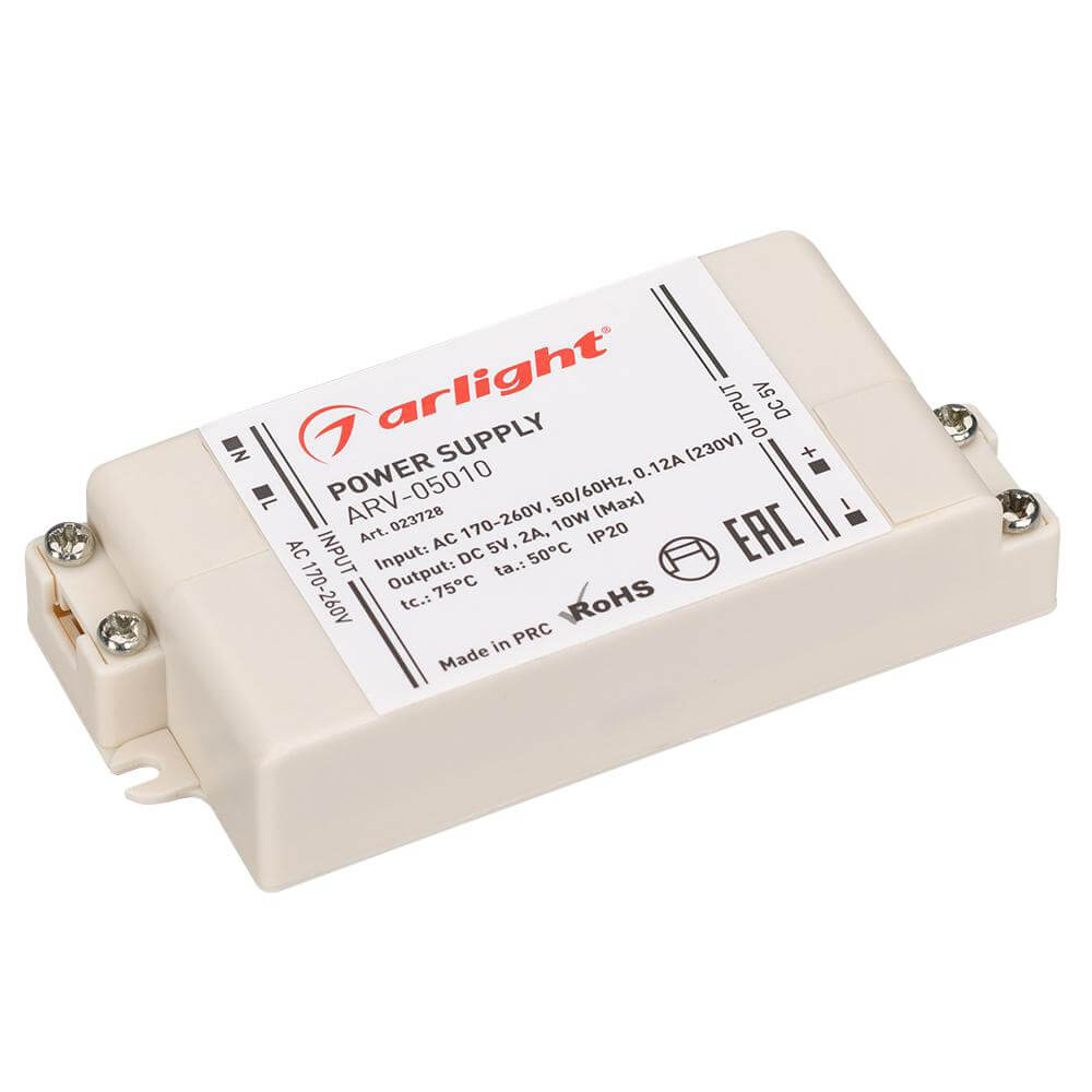 фото Блок питания arlight arv-05010 5v 10w ip20 2a 023728