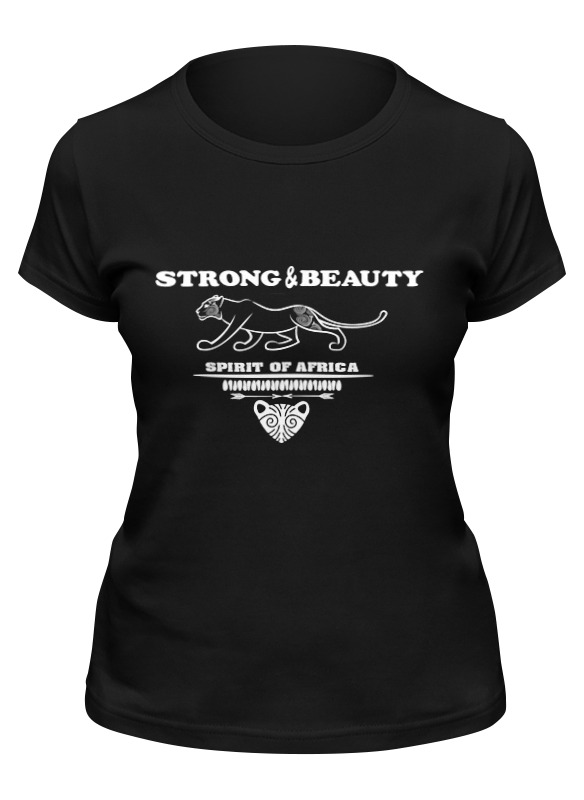 

Футболка женская Printio Strong & beauty черная S, Черный, Strong & beauty