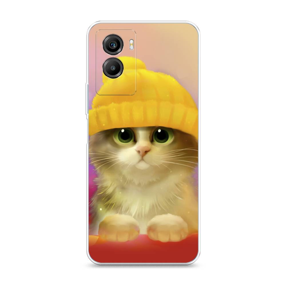фото Силиконовый чехол "котенок в желтой шапке" на vivo y55s 5g awog