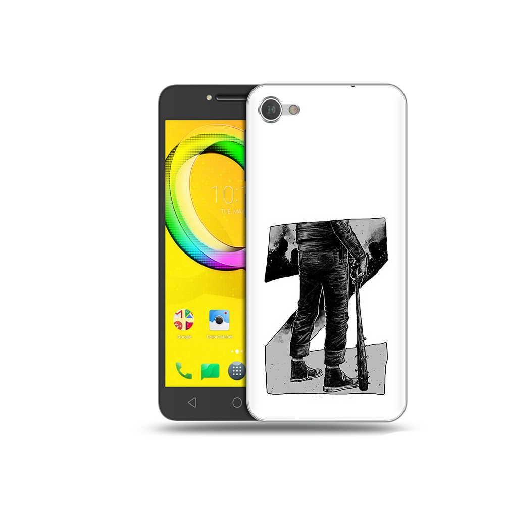 

Чехол MyPads Tocco для Alcatel A5 воин черно белый, Tocco