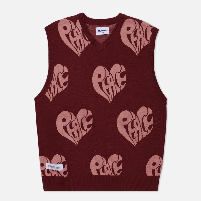 

Мужской жилет Butter Goods Peace Knit бордовый, Размер S, Красный, Peace Knit