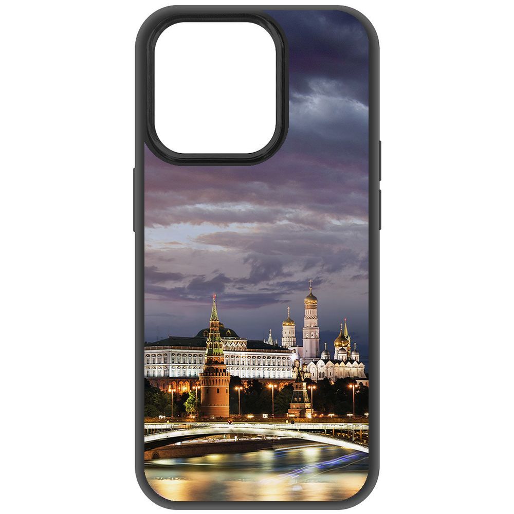 

Чехол-накладка Krutoff Soft Case Россия, Московский Кремль для iPhone 15 Pro черный