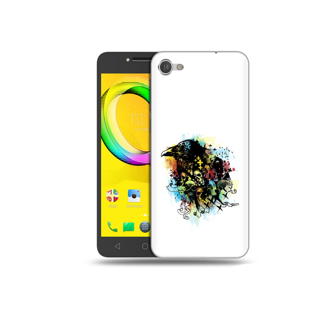 

Чехол MyPads Tocco для Alcatel A5 ворон и черепа (PT67387.664.273), Прозрачный, Tocco