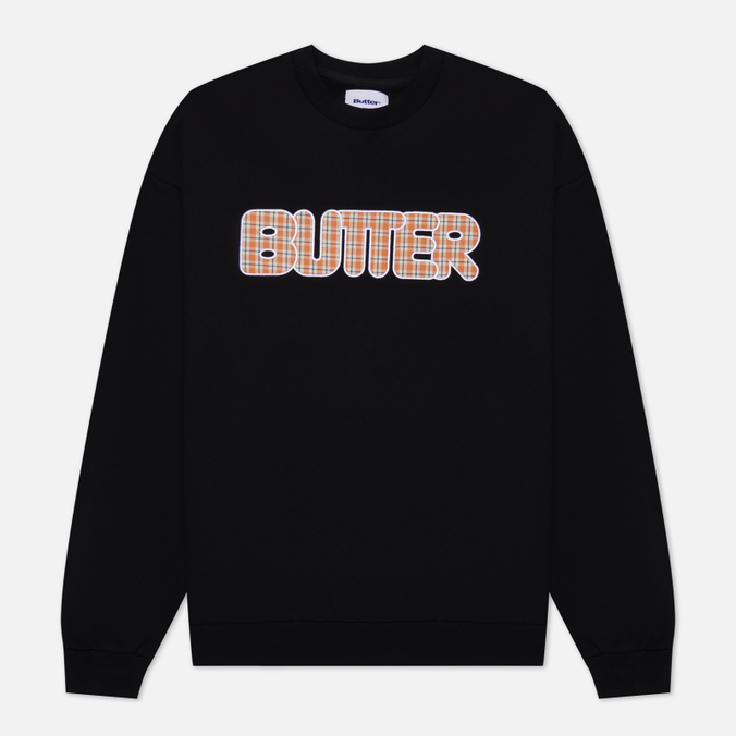 

Мужская толстовка Butter Goods Plaid Applique Crew Neck чёрный, Размер S, Черный, Plaid Applique Crew Neck