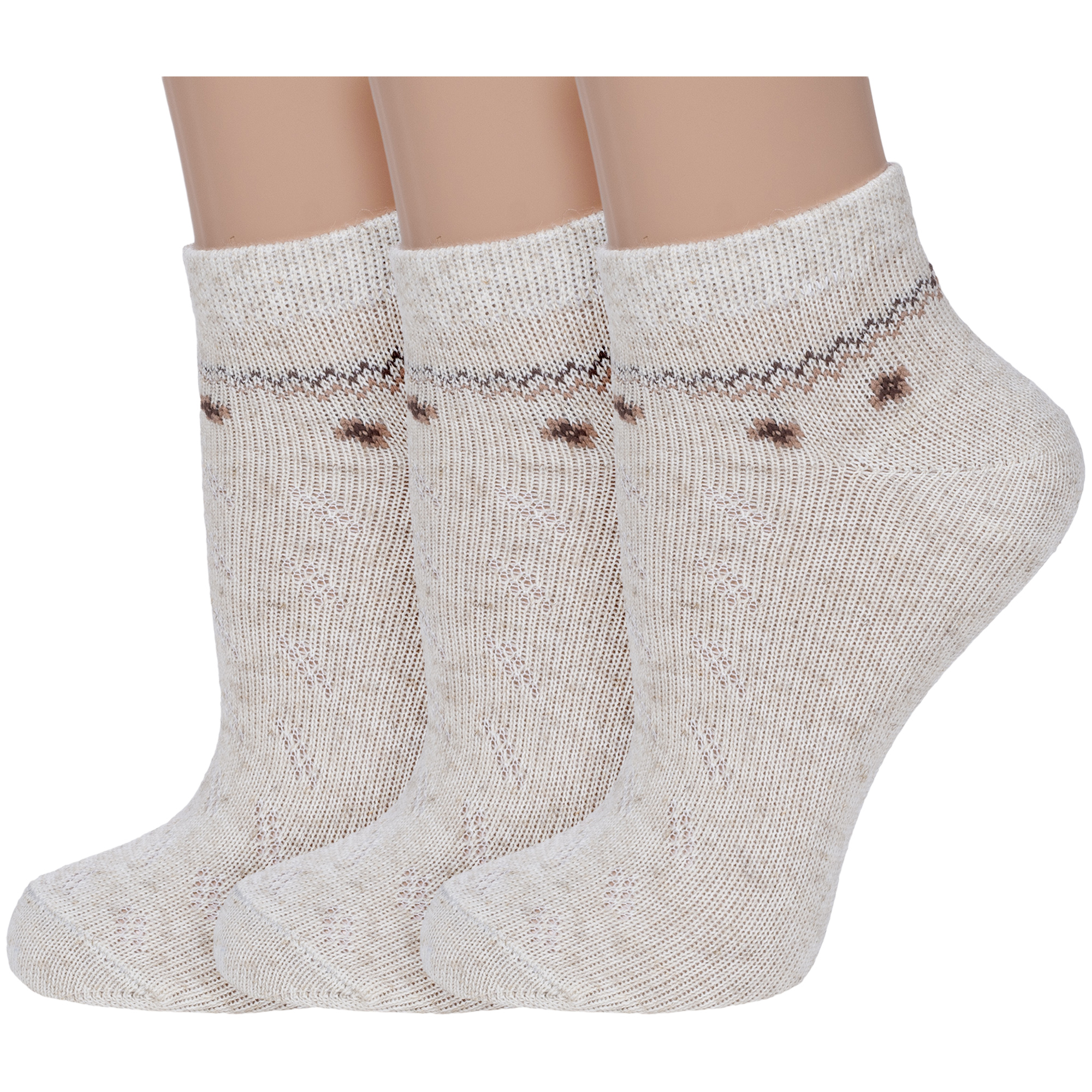 Комплект носков женских VASILINA 3-С823Л бежевых 23