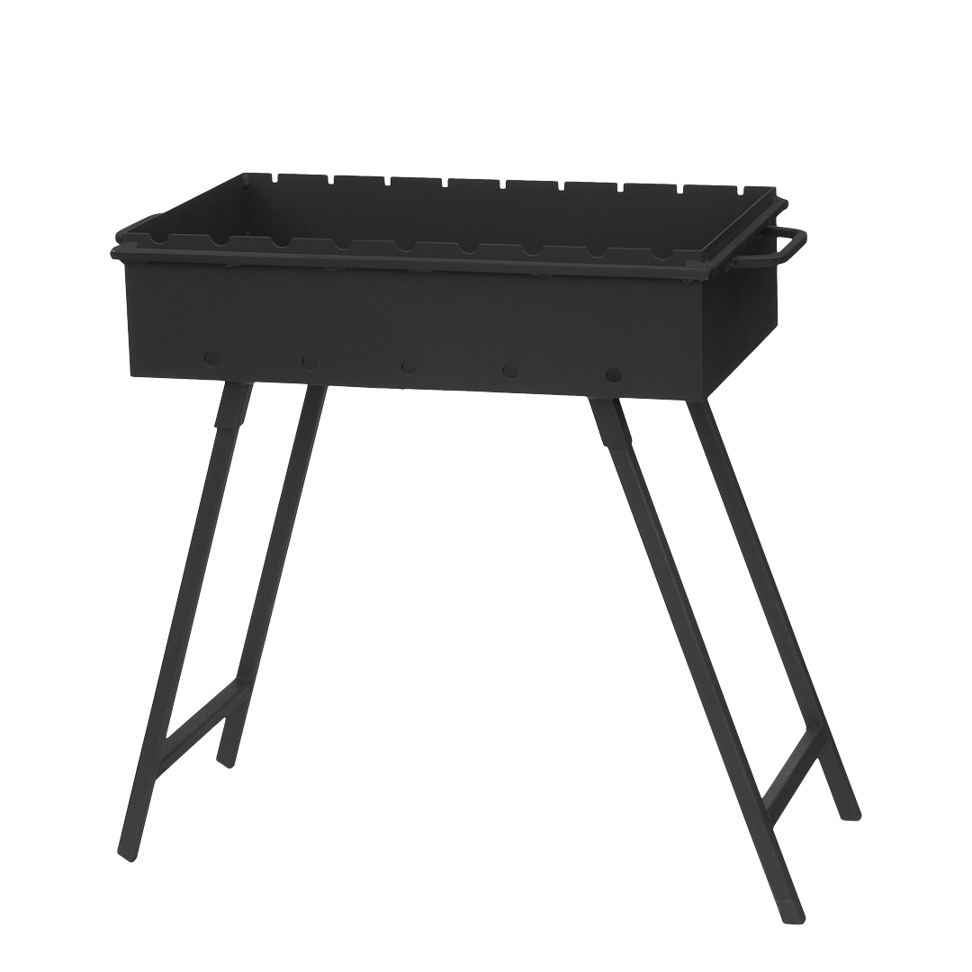 Мангал стационарный дачный 60 см Просто Огонь на 9 шампуров, сталь 3 мм