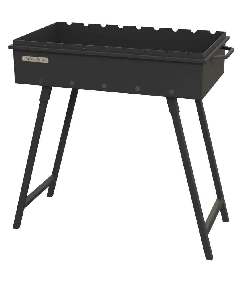 Мангал стационарный дачный 60 см Просто Огонь на 9 шампуров, сталь 3 мм