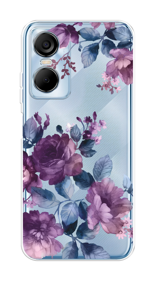 

Чехол на Tecno Pop 6 Pro "Purple Blossoms", Синий;фиолетовый, 302750-1