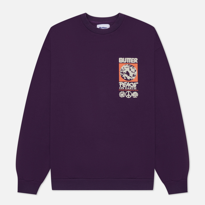 

Мужская толстовка Butter Goods Peace On Earth Crew Neck фиолетовый, Размер XL, Peace On Earth Crew Neck